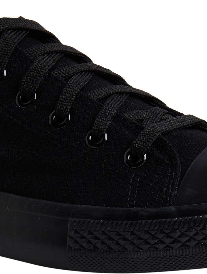 black canvas laceup sneakers - 20425666 -  Standard Image - 2