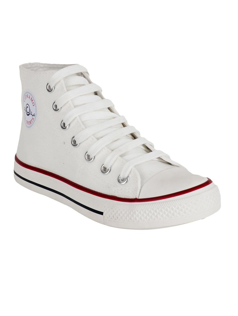 women solid white lace-up sneaker - 20425675 - Standard Image - 2