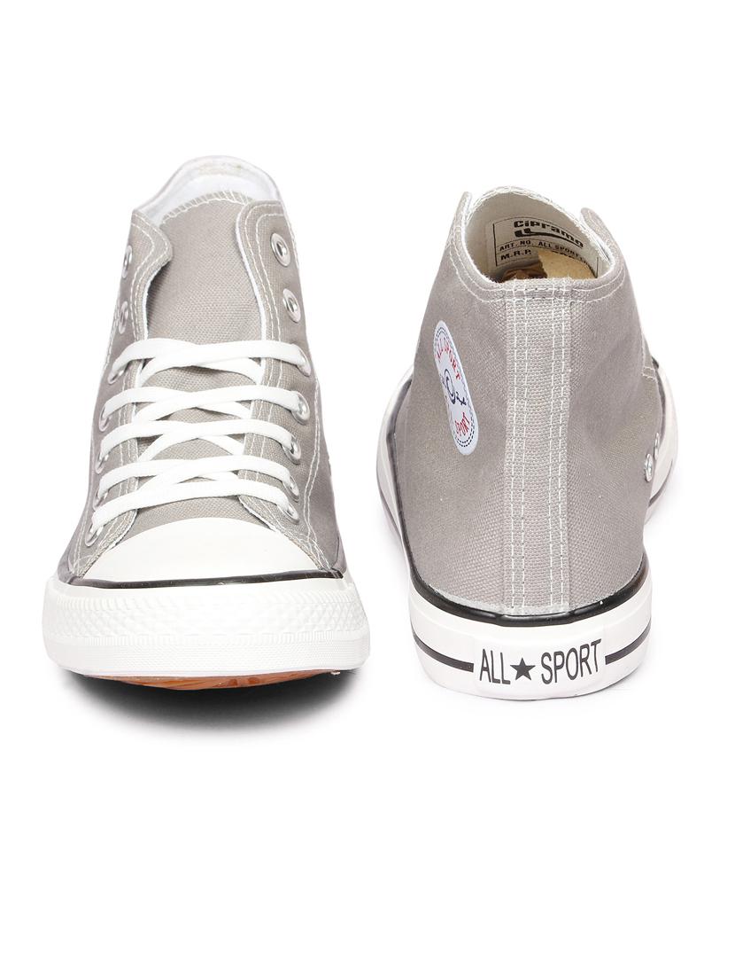 women solid grey high ankle lace-up sneaker - 20425682 - Standard Image - 2