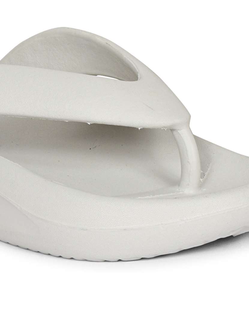women solid white flip flops - 20425726 - Standard Image - 2
