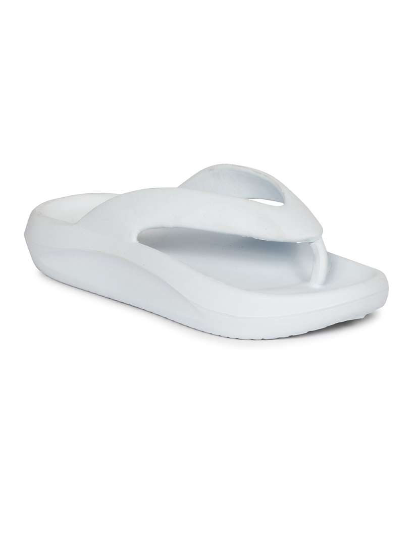 women solid white flip flop - 20425727 - Standard Image - 2
