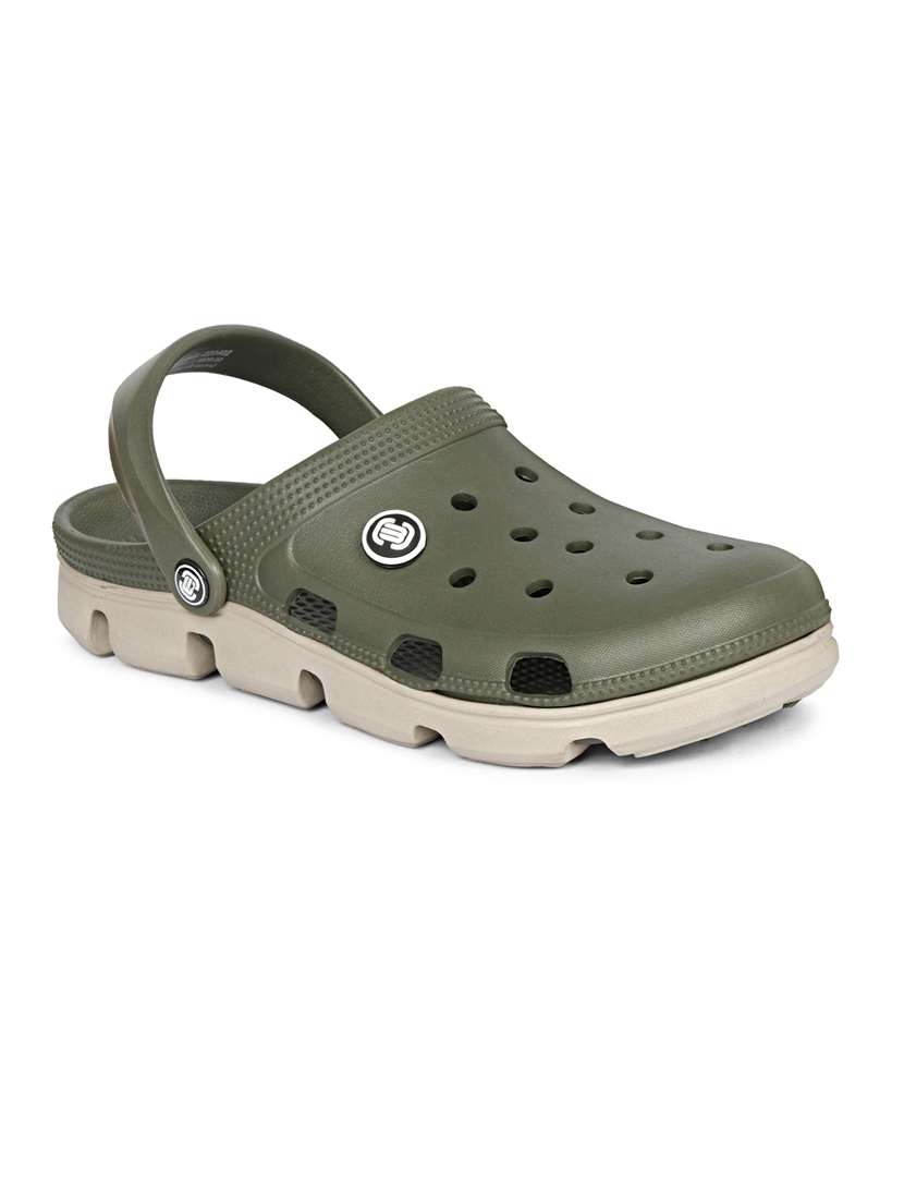 men solid olive flip flop - 20425803 - Standard Image - 2