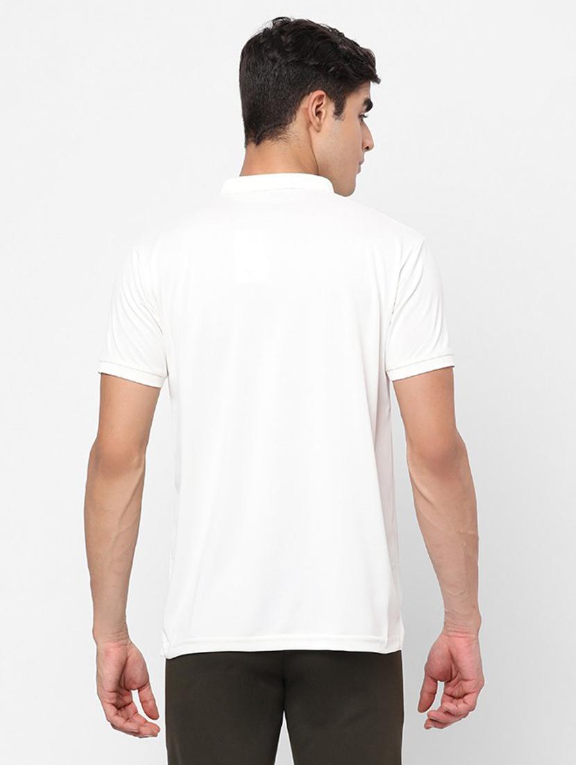 men solid white polyester polo t-shirt - 20425916 - Standard Image - 2