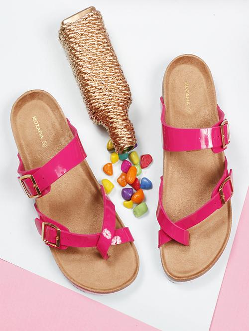 women solid pink slip on flat sandal - 20425981 - Standard Image - 0