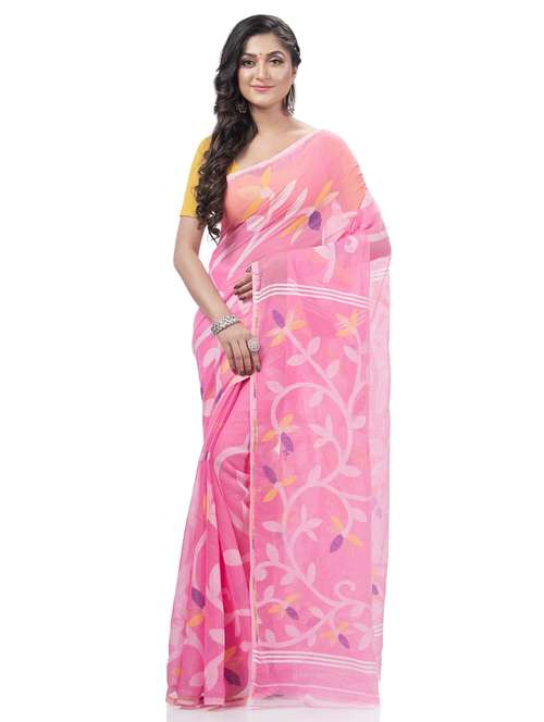 women's self design pink colored saree with blouse - 20427131 - Standard Image - 0