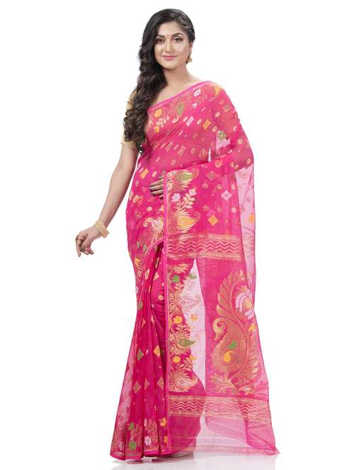 women's self design pink colored saree with blouse - 20427144 - Standard Image - 0