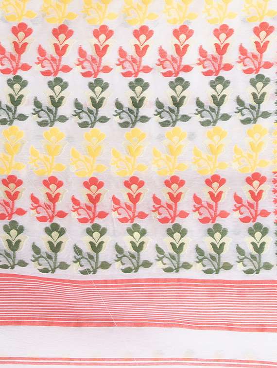 women's self design white colored saree with blouse - 20427152 -  Standard Image - 2