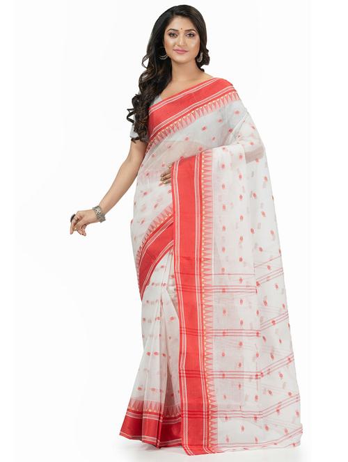 women's printed white colored saree with blouse - 20427168 - Standard Image - 0