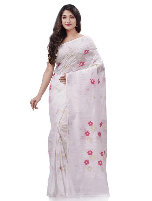 women's self design white colored saree with blouse - 20427171 - Standard Image - 0