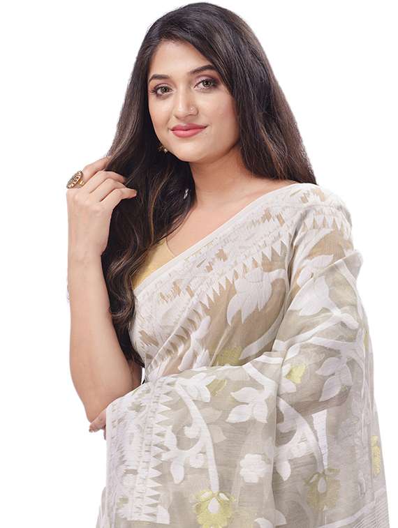 women's self design grey colored saree with blouse - 20427172 - Standard Image - 2