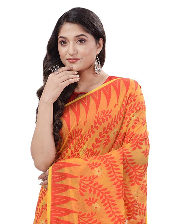 women's self design mustard colored saree with blouse - 20427209 - Standard Image - 2