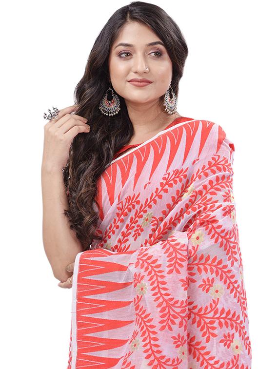 women's self design white colored saree with blouse - 20427210 - Standard Image - 2
