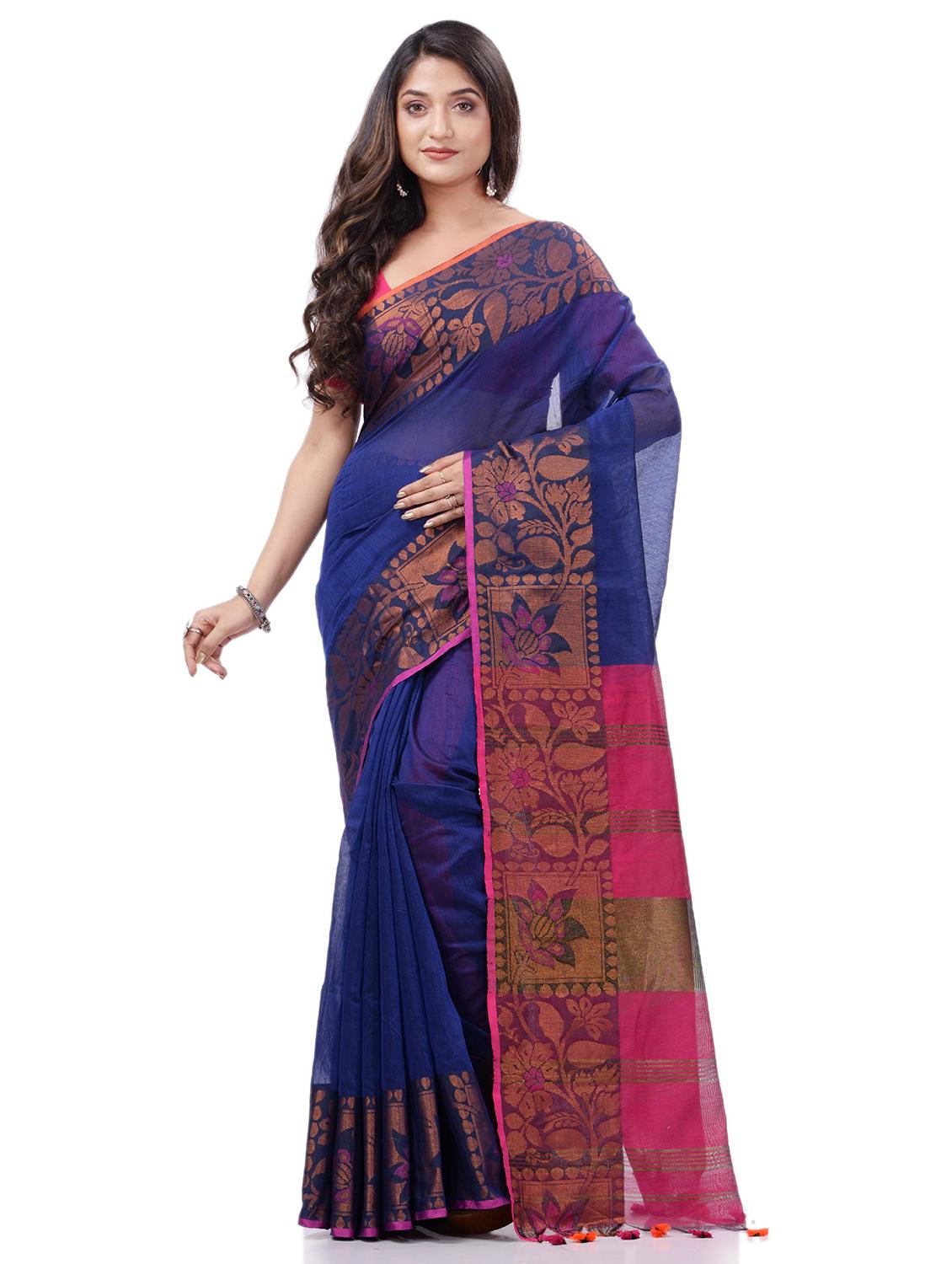 women's self design blue colored saree with blouse - 20427214 - Zoom Image - 0
