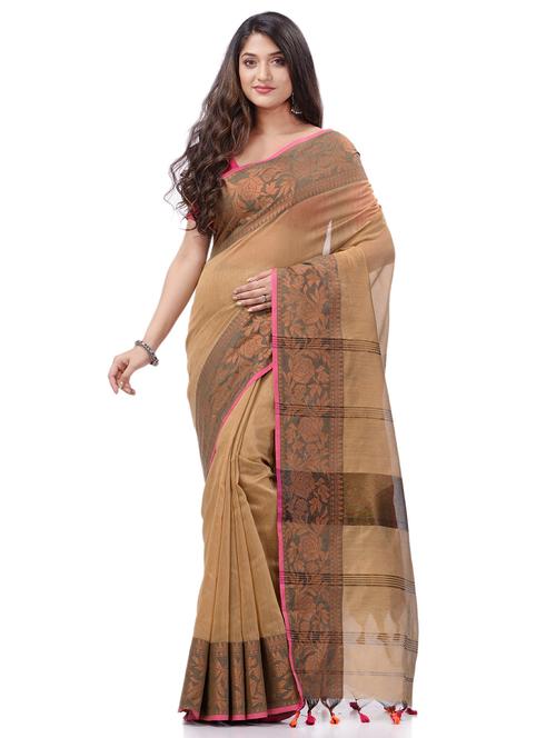 women's self design beige colored saree with blouse - 20427222 - Standard Image - 0