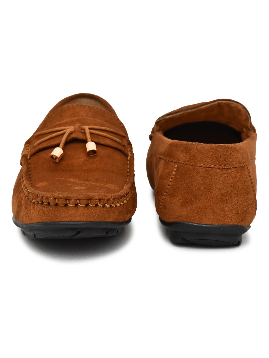 men solid tan suede slip on loafer - 20427417 - Standard Image - 2