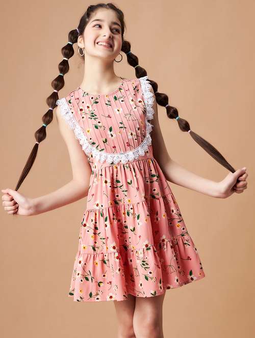 girls round neck sleeveless frock