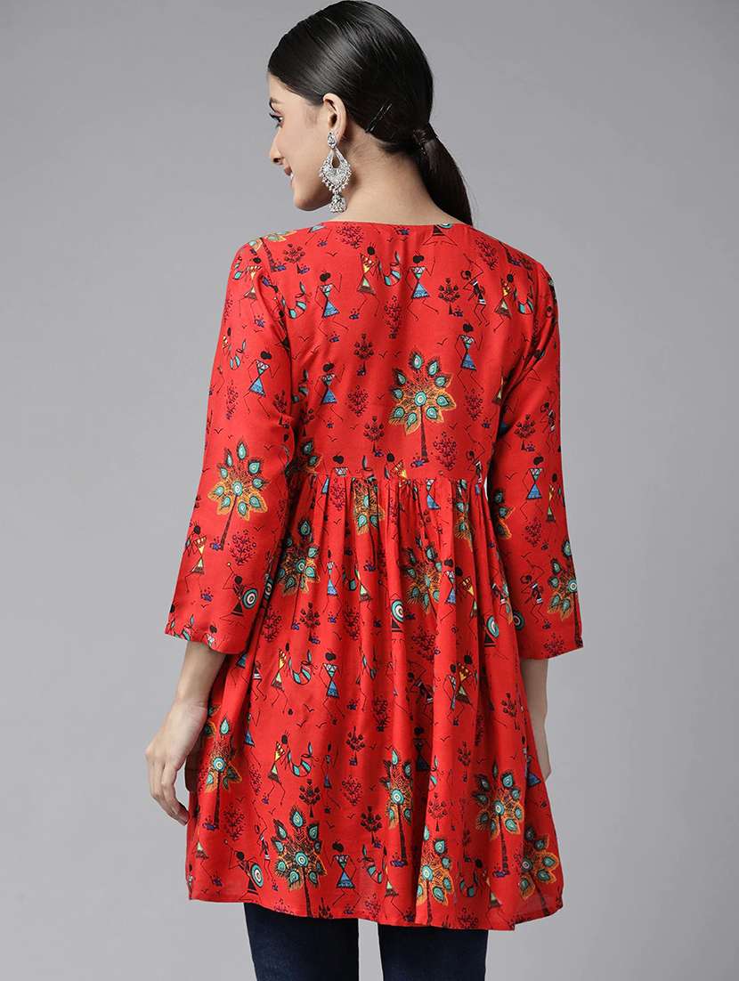 women warli printed a-line kurta - 20428597 -  Standard Image - 2