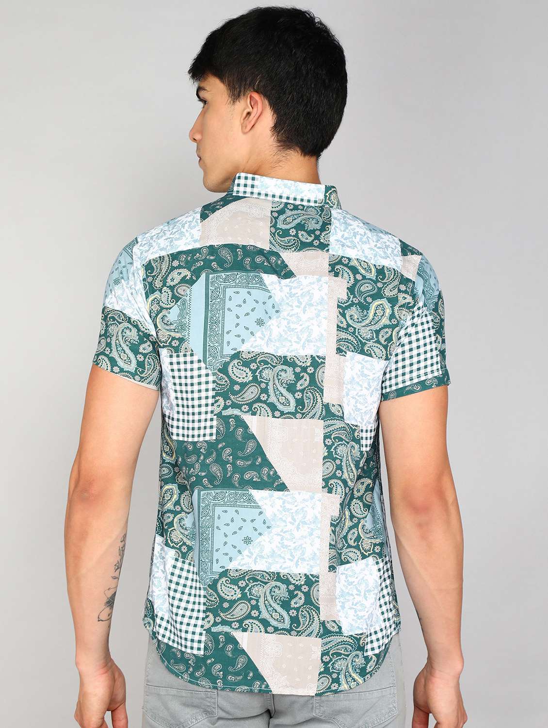 blue printed casual shirt - 20428696 -  Standard Image - 2