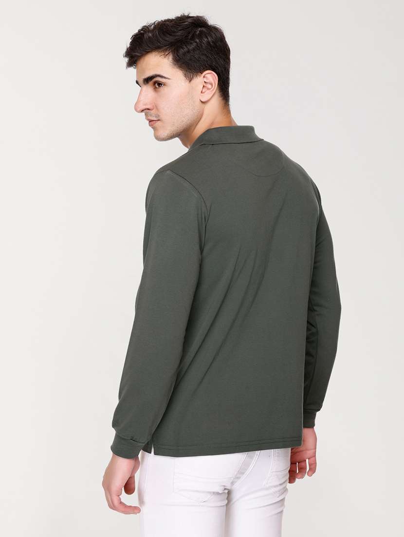 men olive green cotton t-shirt - 20429491 -  Standard Image - 2