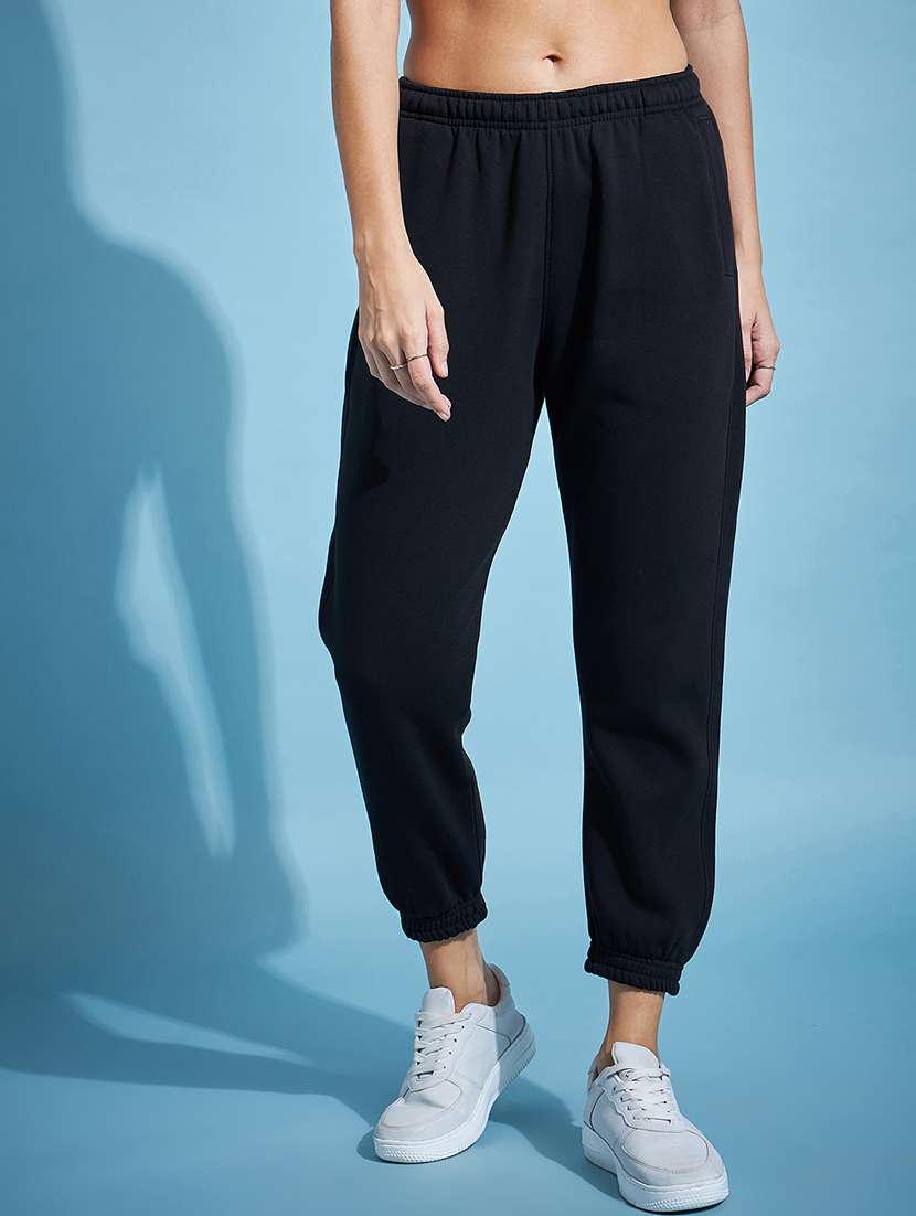women black fleece track pant - 20429518 - Zoom Image - 0