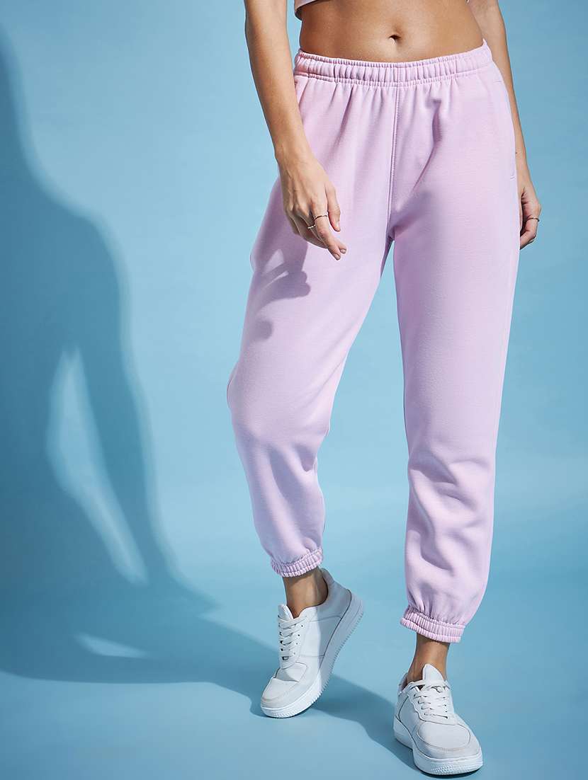 women lavender fleece track pant