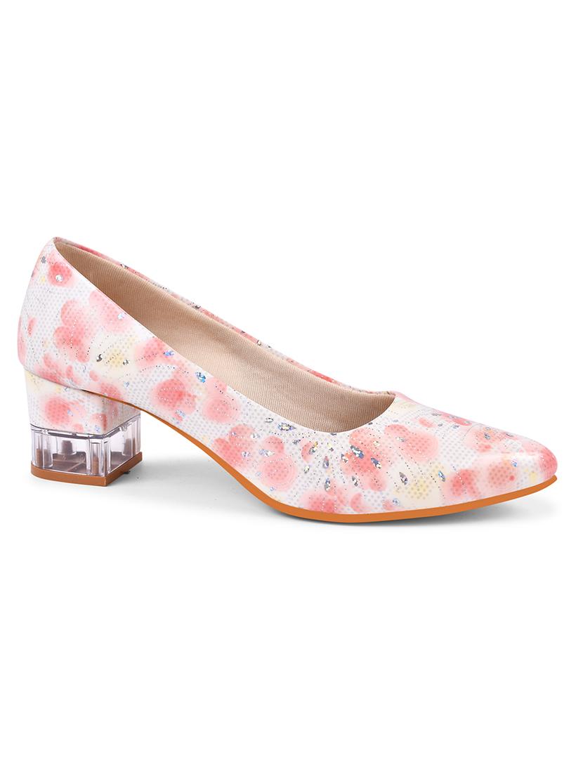 white and peach printed slip on pump - 20429742 - Standard Image - 2
