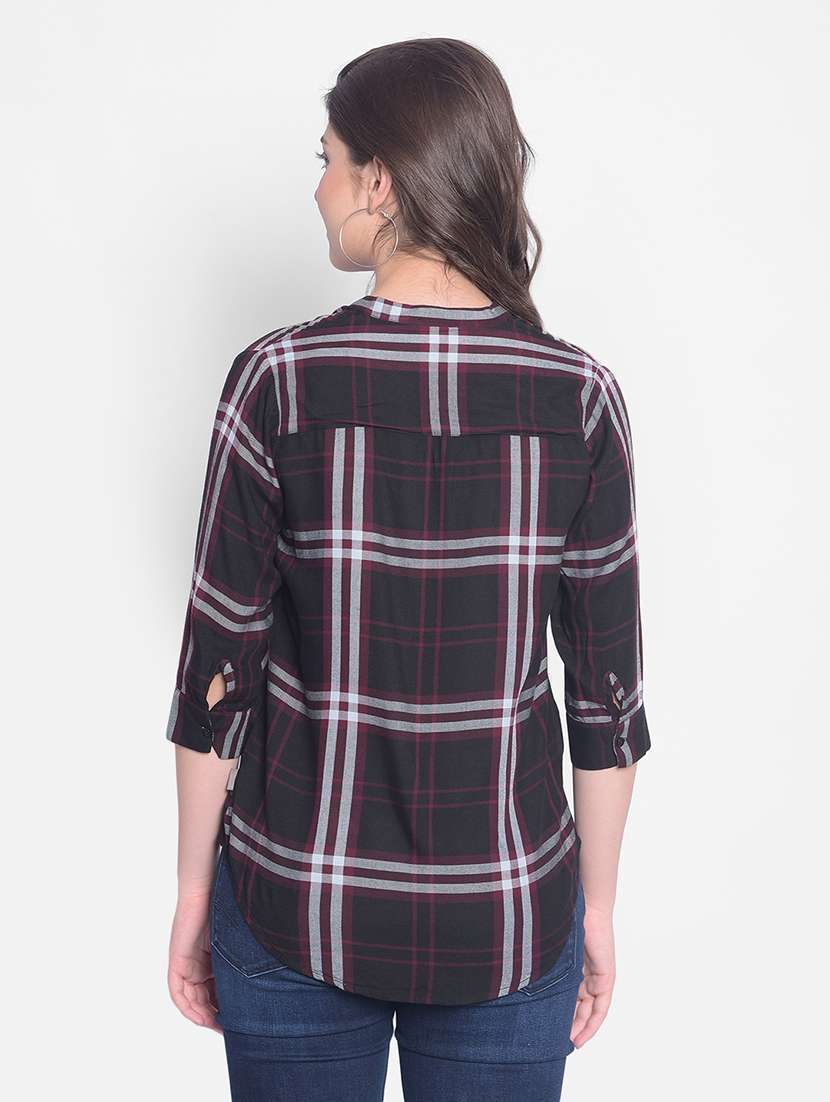 women multi color checkered print regular shirt - 20429911 -  Standard Image - 2