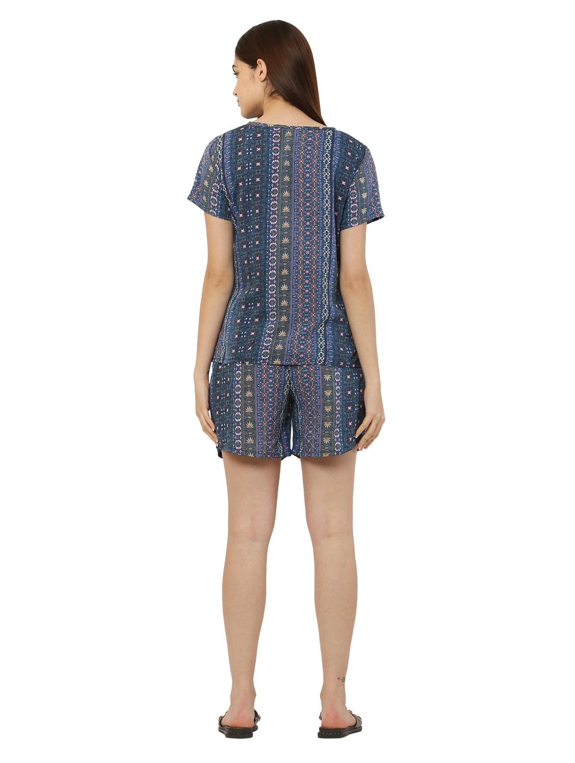 women's printed nightwear shorts set - 20430348 - Standard Image - 2