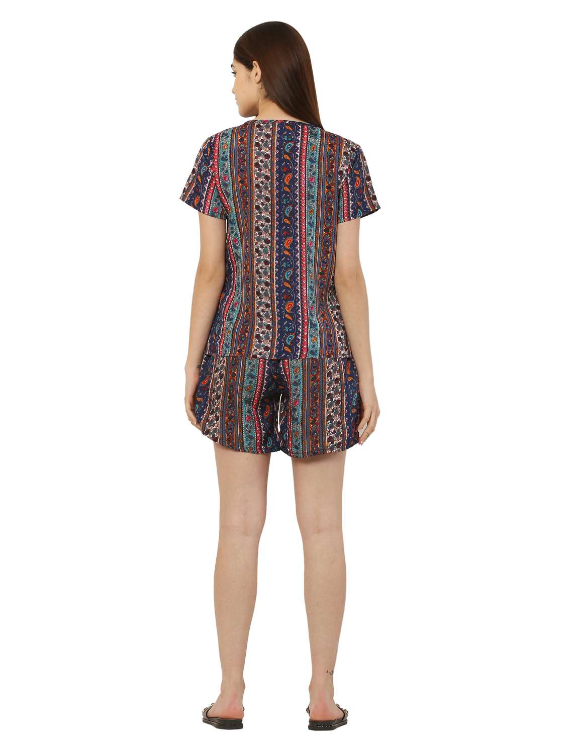 women's printed nightwear shorts set - 20430350 -  Standard Image - 2
