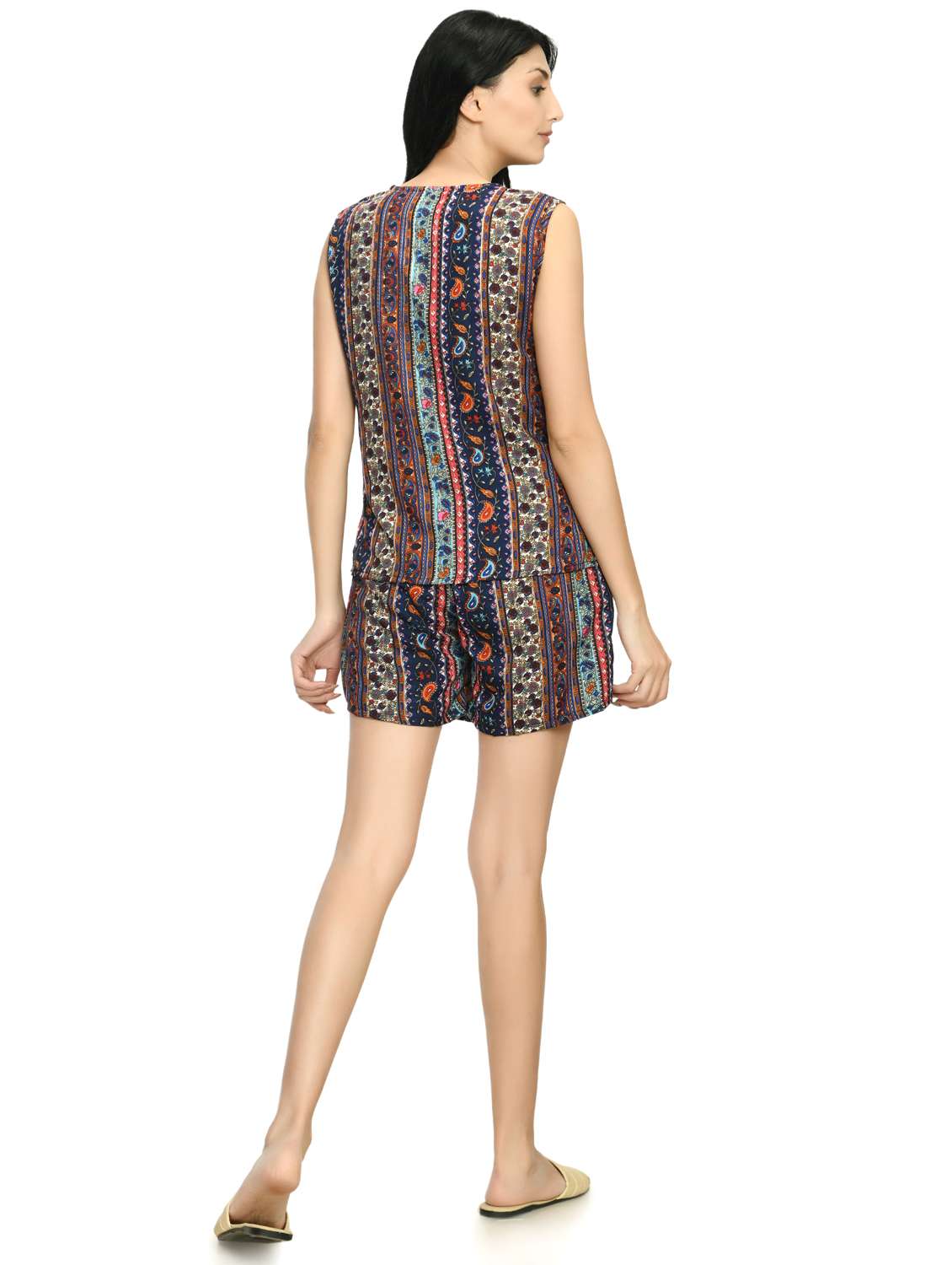 women's printed nightwear shorts set - 20430360 -  Standard Image - 2