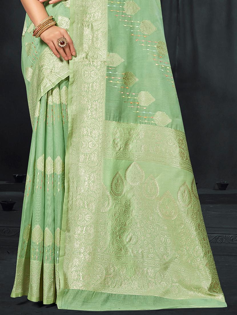 neo mint self design banarasi saree - 20431094 - Standard Image - 2