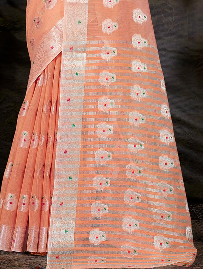 peach self design banarasi saree - 20431123 - Standard Image - 2
