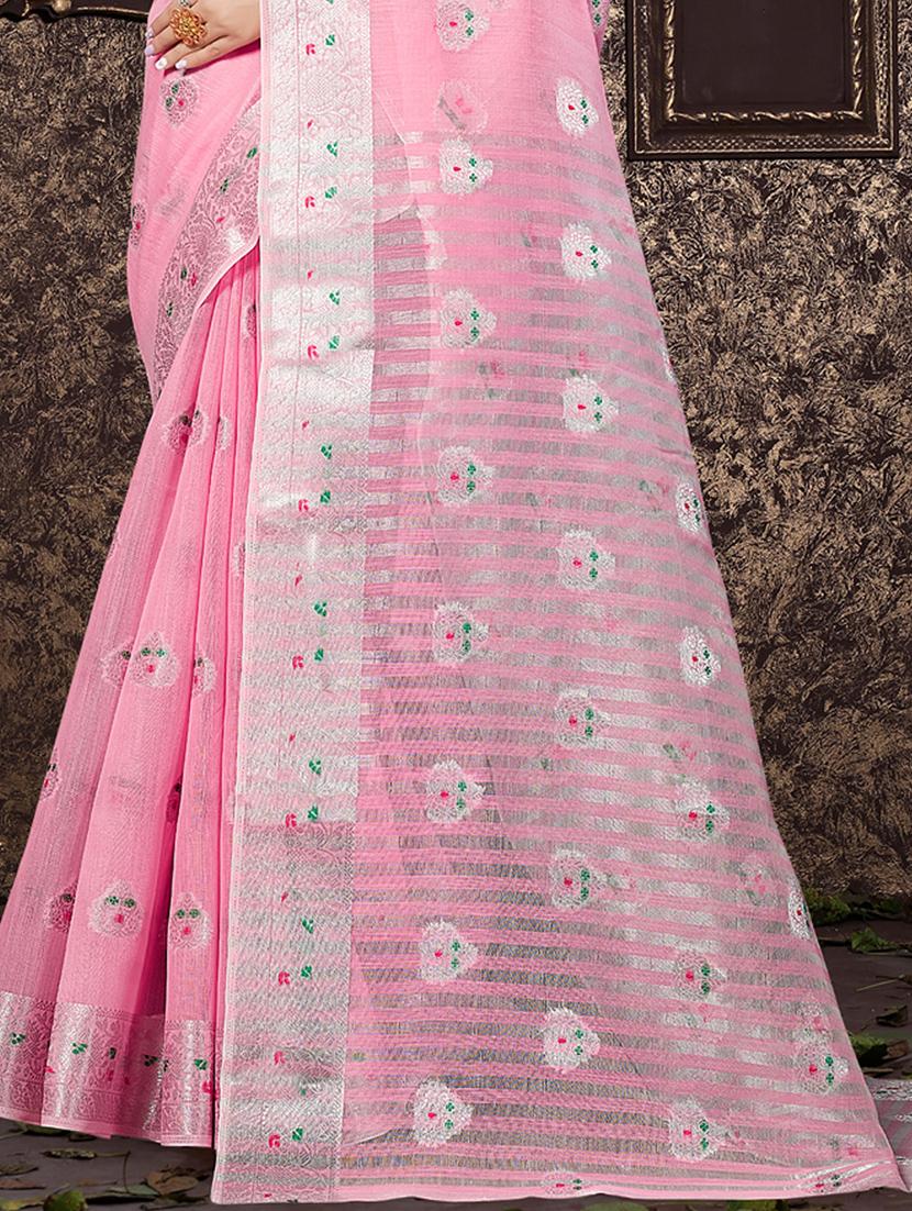 pink self design banarasi saree - 20431129 - Standard Image - 2