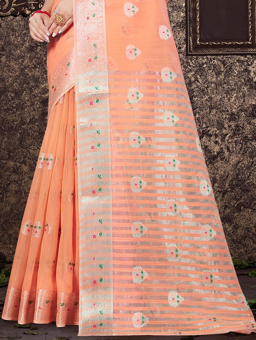 peach self design banarasi saree - 20431134 - Standard Image - 2