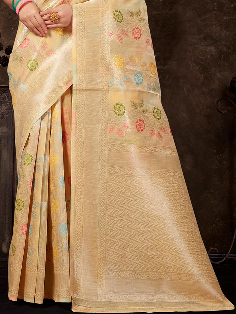 cream self design banarasi saree - 20431150 - Standard Image - 2