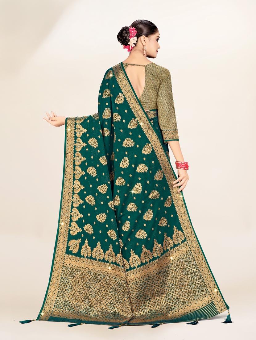 women green banarasi saree - 20433999 - Standard Image - 2