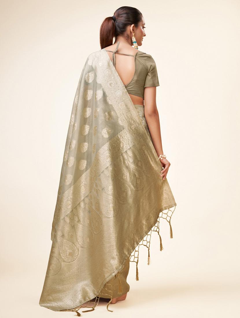 women grey banarasi saree - 20434056 - Standard Image - 2