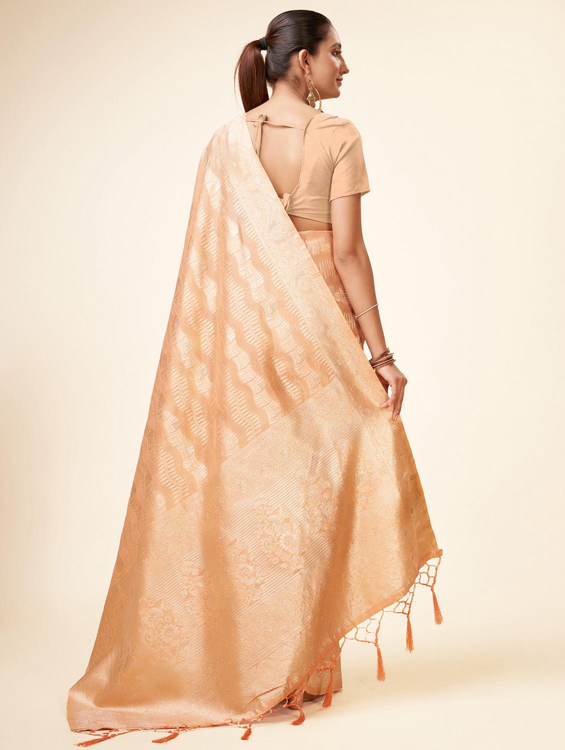 peach self design banarasi saree - 20434064 - Standard Image - 2