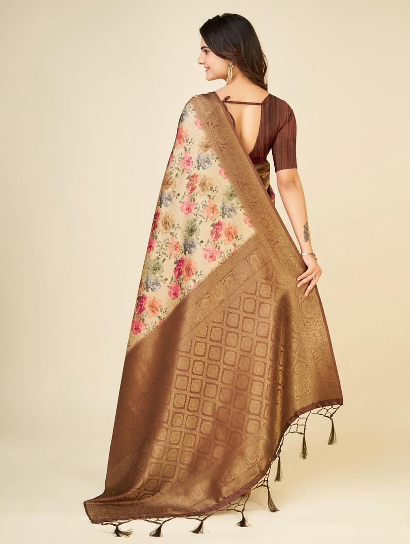 floral printed saree - 20434101 - Standard Image - 2