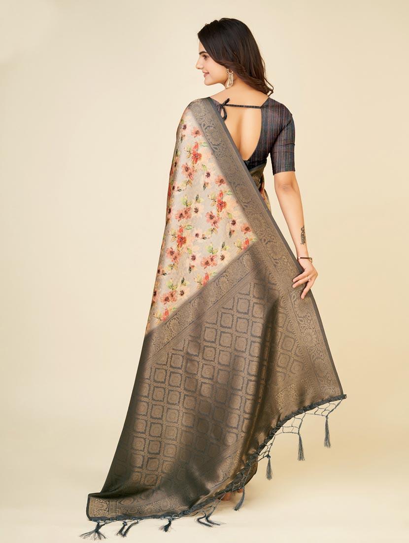 floral printed saree - 20434103 - Standard Image - 2