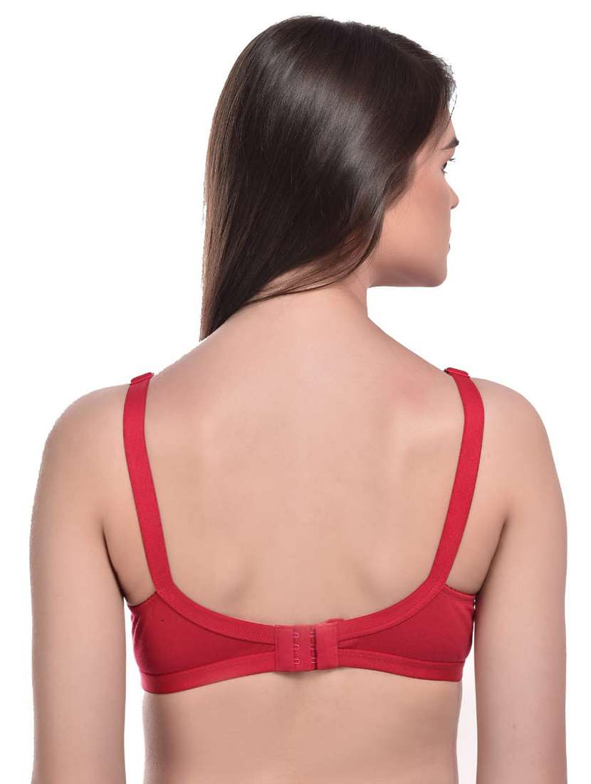 solid red cotton regular bra - 20435573 -  Standard Image - 2