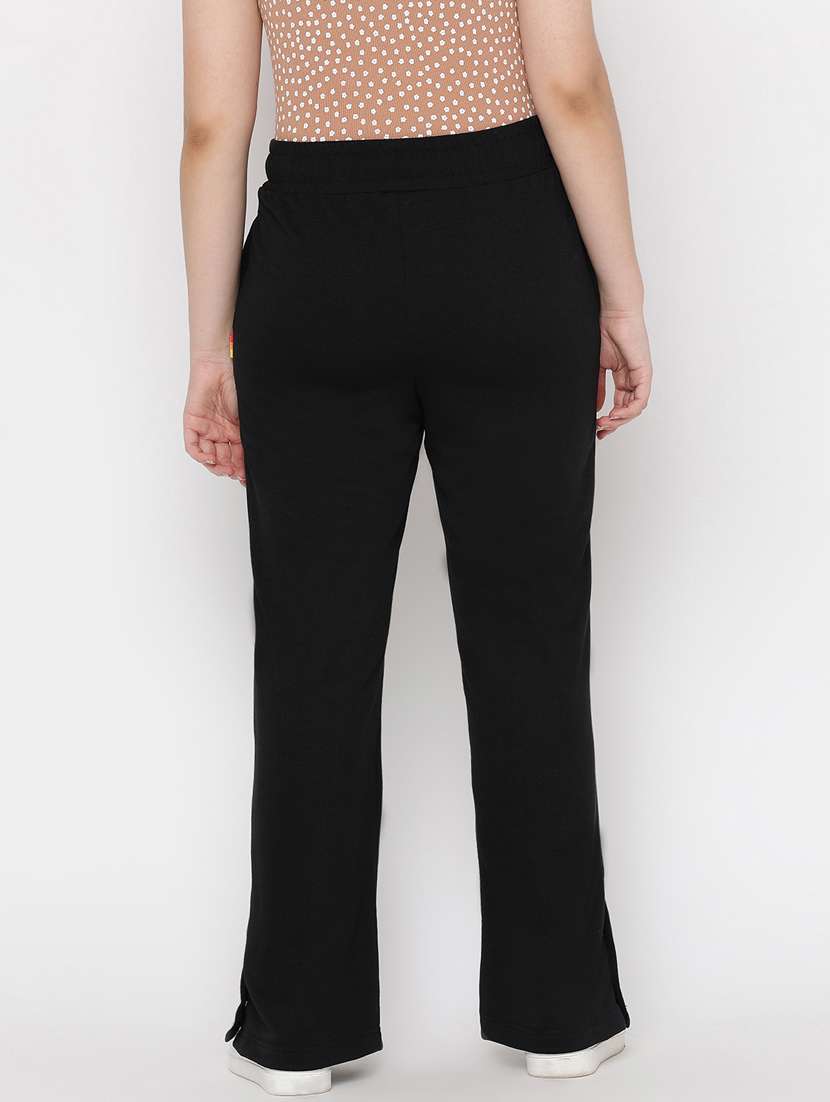 black solid track pant - 20435791 - Standard Image - 2