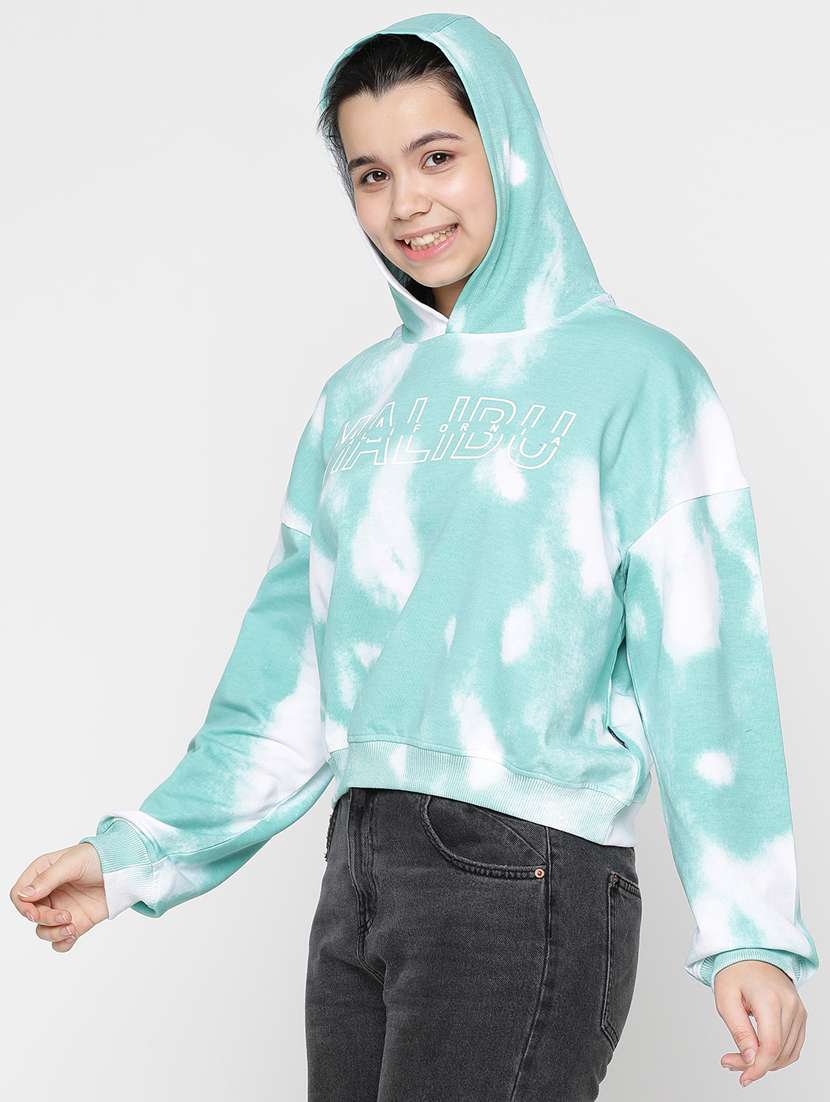 girls tie & dye print hooded sweatshirt - 20435801 -  Standard Image - 2