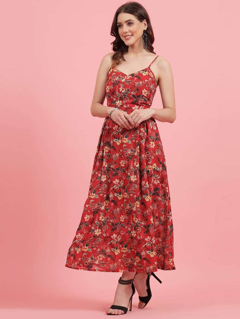 red floral print maxi dress - 20436070 -  Standard Image - 2