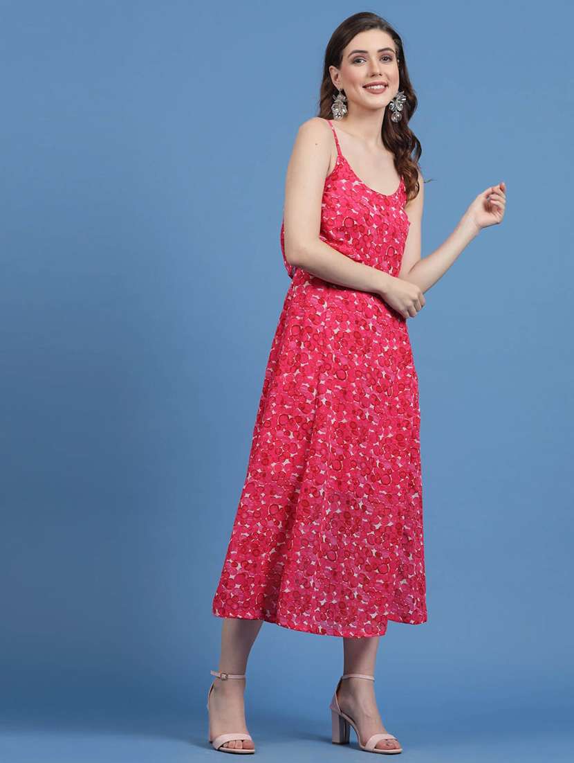 pink printed a-line dress - 20436077 -  Standard Image - 2