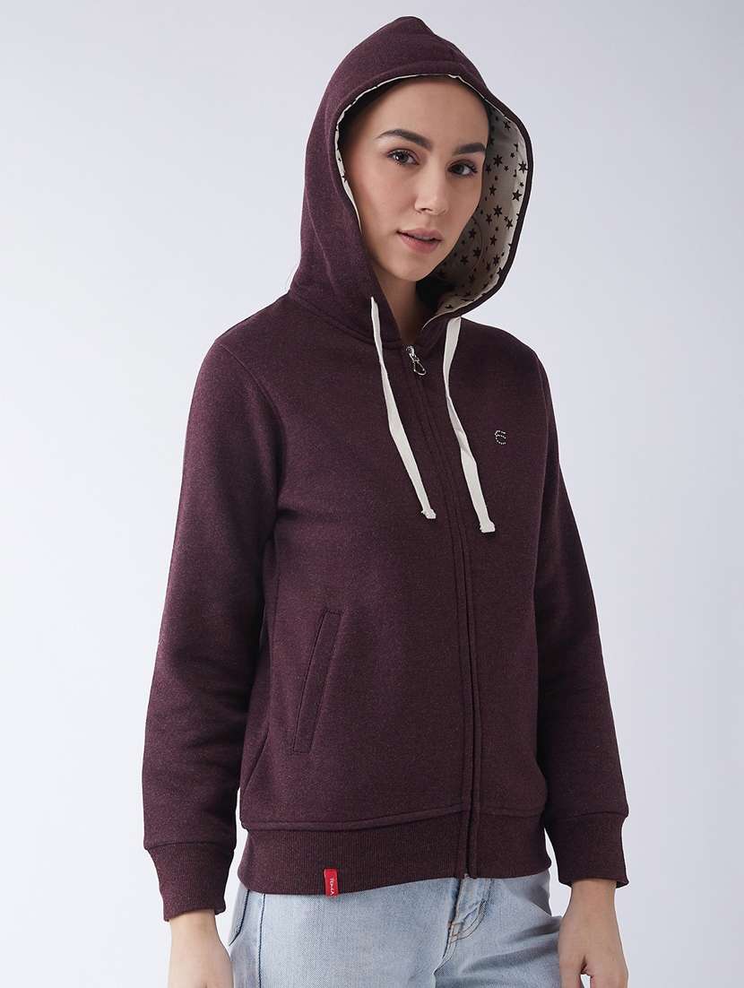 purple solid hooded sweatshirt - 20436423 -  Standard Image - 2