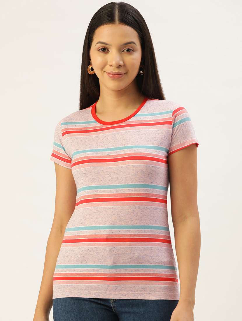 women's striped crew neck t-shirt