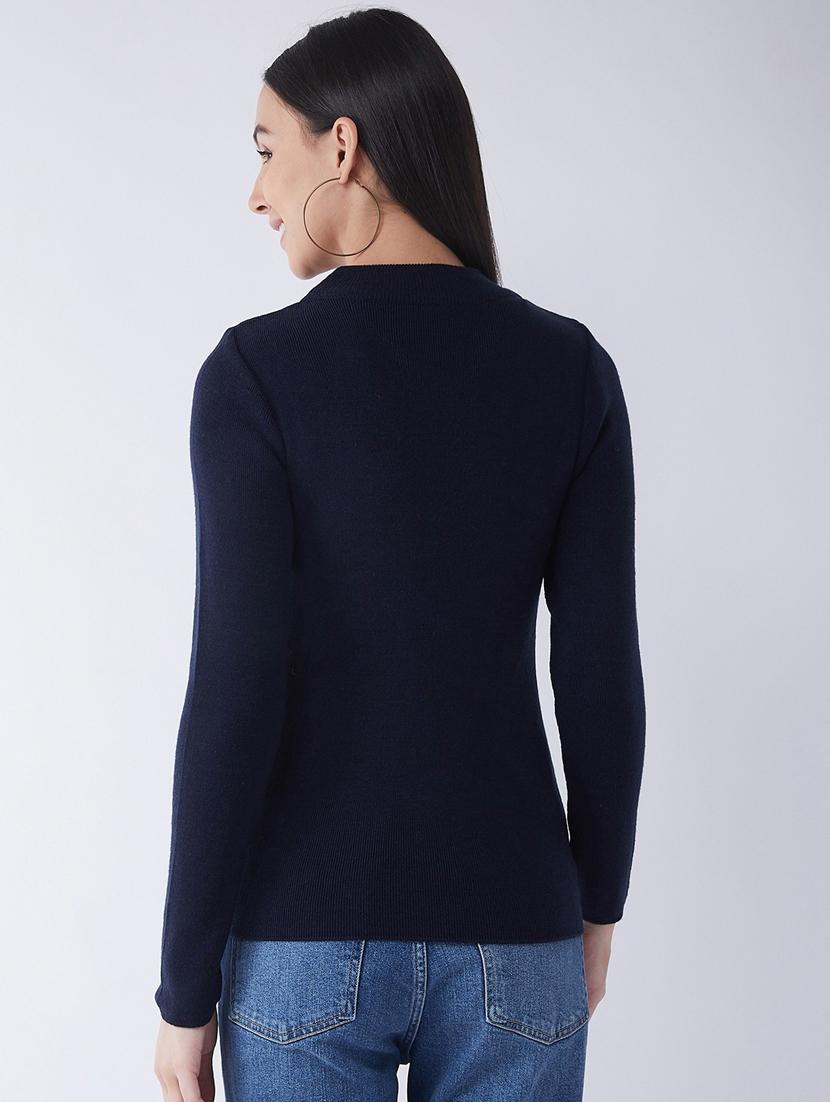 women long sleeved solid regular pullover - 20436482 - Standard Image - 2