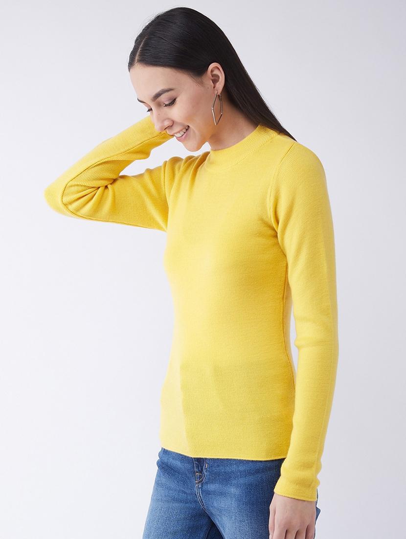 women long sleeved solid regular pullover - 20436487 - Standard Image - 2