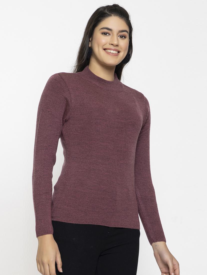 women long sleeved solid regular pullover - 20436493 - Standard Image - 2
